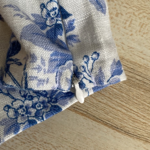 Reformation Linen Stilton Floral Romantic Square Neck Long Sleeve Top Size 10 - Picture 12 of 16